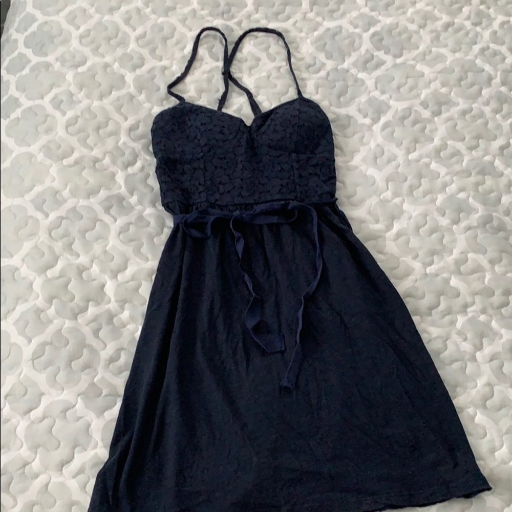 Navy AE dress with front tie